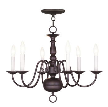 Livex Lighting 6 Light Bronze Chandelier - 5006-07