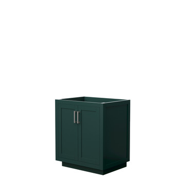 Miranda 30 Inch Single Bathroom Vanity In Green, No Countertop, No Sink, Brushed Nickel Trim