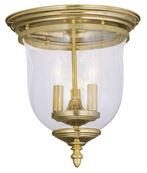 Livex Lighting 3 Light Polished Brass Ceiling Mount - 5021-02