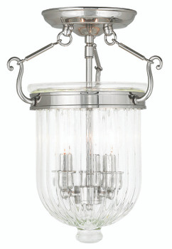 Livex Lighting 3 Light Polished Nickel Ceiling Mount - 50514-35