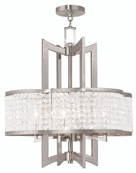 Livex Lighting 4 Light Brushed Nickel Chandelier - 50575-91