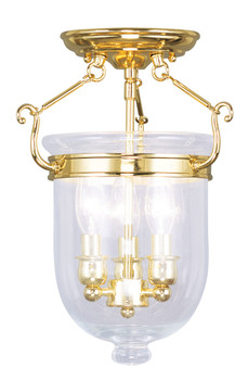 Livex Lighting 3 Light Polished Brass Ceiling Mount - 5061-02