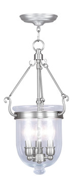 Livex Lighting 3 Light Brushed Nickel Chain Lantern - 5063-91