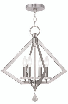 Livex Lighting 4 Light Brushed Nickel Chandelier - 50664-91