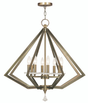 Livex Lighting 8 Light Antique Brass Chandelier - 50668-01