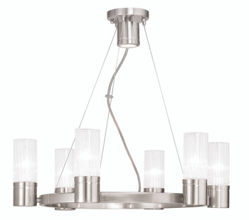 Livex Lighting 6 Light Brushed Nickel Chandelier - 50696-91