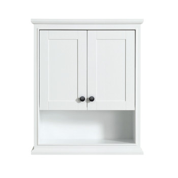 Deborah Over-the-toilet Bathroom Wall-mounted Storage Cabinet In White With Matte Black Trim