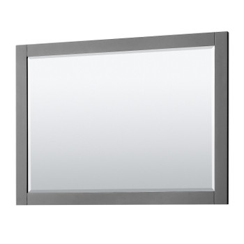 Avery 48 Inch Double Bathroom Vanity In Dark Gray, No Countertop, No Sinks, Matte Black Trim, 46 Inch Mirror