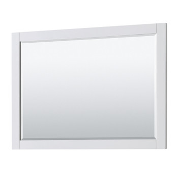 Avery 48 Inch Single Bathroom Vanity In White, No Countertop, No Sink, 46 Inch Mirror, Brushed Gold Trim