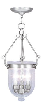 Livex Lighting 3 Light Brushed Nickel Chain Lantern - 5083-91