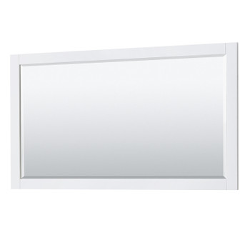 Avery 60 Inch Single Bathroom Vanity In White, No Countertop, No Sink, 58 Inch Mirror, Brushed Gold Trim