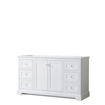 Avery 60 Inch Single Bathroom Vanity In White, No Countertop, No Sink, And No Mirror