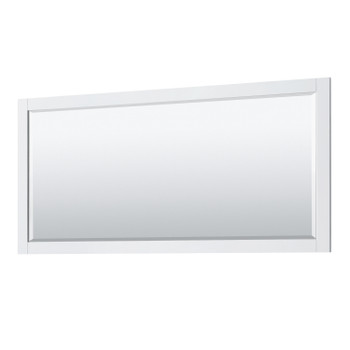 Avery 72 Inch Double Bathroom Vanity In White, No Countertop, No Sinks, Matte Black Trim, 70 Inch Mirror