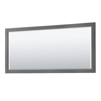 Avery 80 Inch Double Bathroom Vanity In Dark Gray, No Countertop, No Sinks, And 70 Inch Mirror