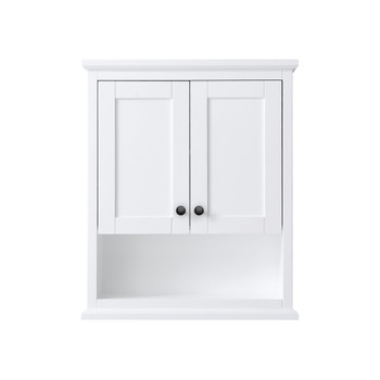 Avery Over-the-toilet Bathroom Wall-mounted Storage Cabinet In White With Matte Black Trim