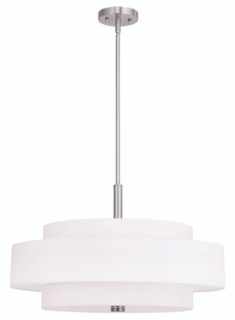 Livex Lighting 5 Light Brushed Nickel Pendant - 50875-91