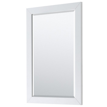 Daria 36 Inch Single Bathroom Vanity In White, No Countertop, No Sink, Matte Black Trim, 24 Inch Mirror