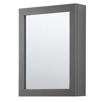 Daria 60 Inch Double Bathroom Vanity In Dark Gray, No Countertop, No Sink, Matte Black Trim, Medicine Cabinets