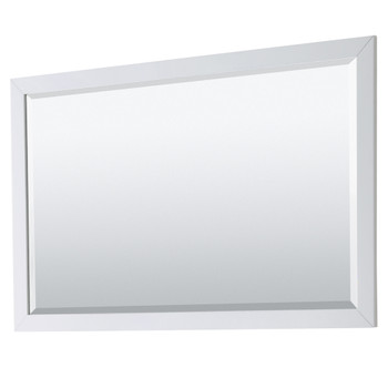 Daria 60 Inch Single Bathroom Vanity In White, No Countertop, No Sink, 58 Inch Mirror, Brushed Gold Trim