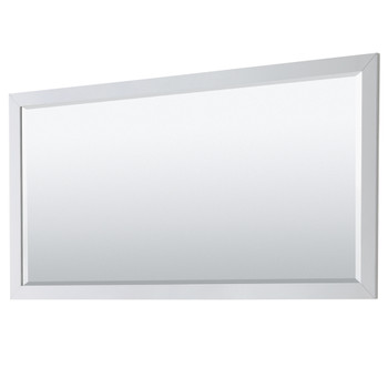 Daria 80 Inch Double Bathroom Vanity In White, No Countertop, No Sink, 70 Inch Mirror, Brushed Gold Trim