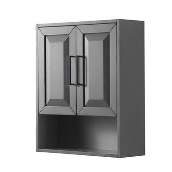 Daria Over-the-toilet Bathroom Wall-mounted Storage Cabinet In Dark Gray With Matte Black Trim