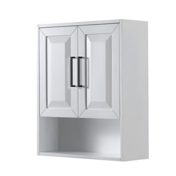 Daria Over-the-toilet Bathroom Wall-mounted Storage Cabinet In White With Matte Black Trim