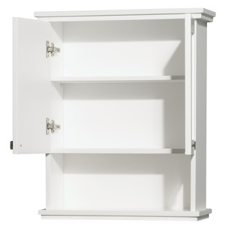 Acclaim Solid Oak Bathroom Wall-mounted Storage Cabinet In White