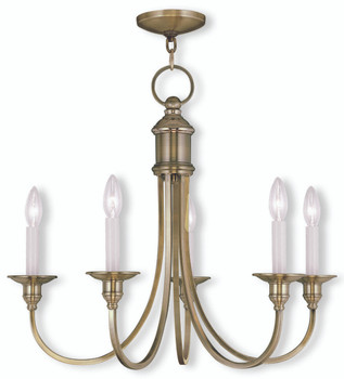 Livex Lighting 5 Light Antique Brass Chandelier - 5145-01