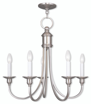 Livex Lighting 5 Light Brushed Nickel Chandelier - 5145-91