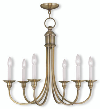 Livex Lighting 6 Light Antique Brass Chandelier - 5146-01