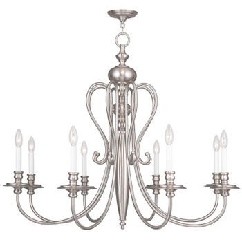 Livex Lighting 8 Light Brushed Nickel Chandelier - 5168-91