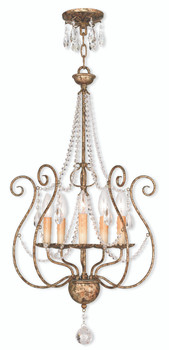 Livex Lighting 5 Light European Bronze Foyer Chandelier - 51907-36