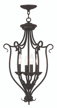 Livex Lighting 4 Light Bronze Foyer Chandelier - 6137-07