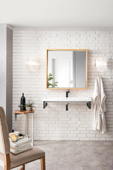 Two Boston 15 1/4" Wall Brackets, Matte Black W/39.5" White Glossy Composite Countertop