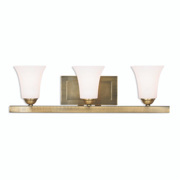 Livex Lighting 3 Light Antique Brass Bath Vanity - 6493-01