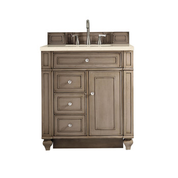 Bristol 30" Single Vanity, Whitewashed Walnut, W/ 3 Cm Eternal Marfil Quartz Top