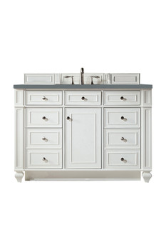 Bristol 48" Single Vanity, Bright White, W/ 3 Cm Cala Blue Quartz Top