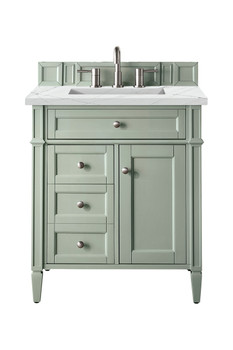 Brittany 30" Single Vanity, Sage Green, W/ 3 Cm Ethereal Noctis Quartz Top