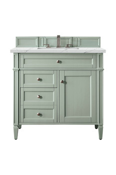 Brittany 36" Sage Green Single Vanity W/ 3 Cm Ethereal Noctis Quartz Top