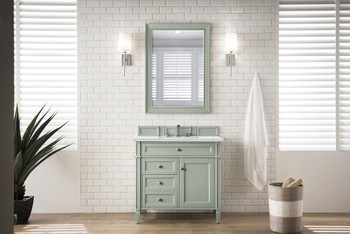 Brittany 36" Sage Green Single Vanity W/ 3 Cm Ethereal Noctis Quartz Top