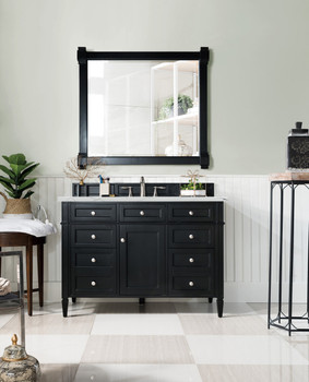 Brittany 48" Black Onyx Single Vanity W/ 3 Cm Ethereal Noctis Quartz Top