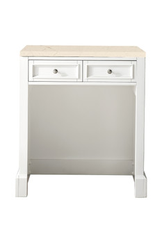 De Soto 30"  Countertop  Unit (makeup Counter), Bright White W/ 3 Cm Eternal Marfil Quartz Top
