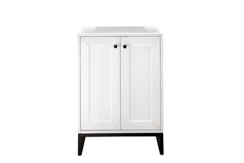 Chianti 24" Single Vanity Cabinet, Glossy White, Matte Black