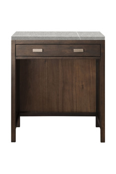 Addison 30" Free-standing Countertop Unit (makeup Counter), Mid Century Acacia W/ 3 Cm Eternal Serena Quartz Top