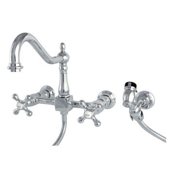 Kingston Brass Heritage Wall Mount Kitchen Faucets KS124XAXBS-P