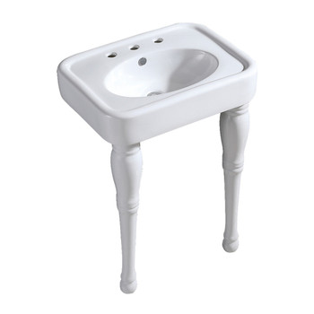 Kingston Brass VPB2268P Derrah 26-Inch Ceramic Console Sink Set, White