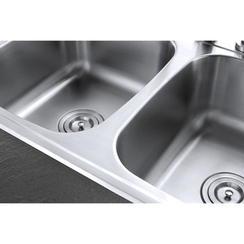 Gourmetier GKTD33228 Drop-in Double Bowl Kitchen Sink, Brushed