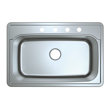 Gourmetier GKTS332290 Drop-in Single Bowl Kitchen Sink, Brushed