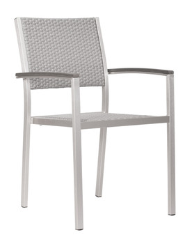 Metropolitan Arm Chair (set Of 2) Brushed Aluminum
