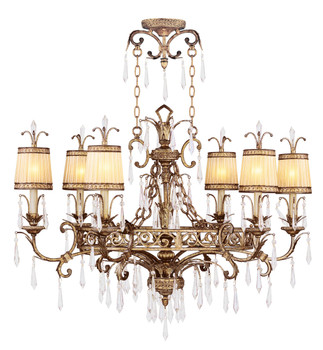 Livex Lighting 6 Light Vintage Gold Leaf Chandelier - 8807-65